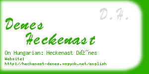 denes heckenast business card